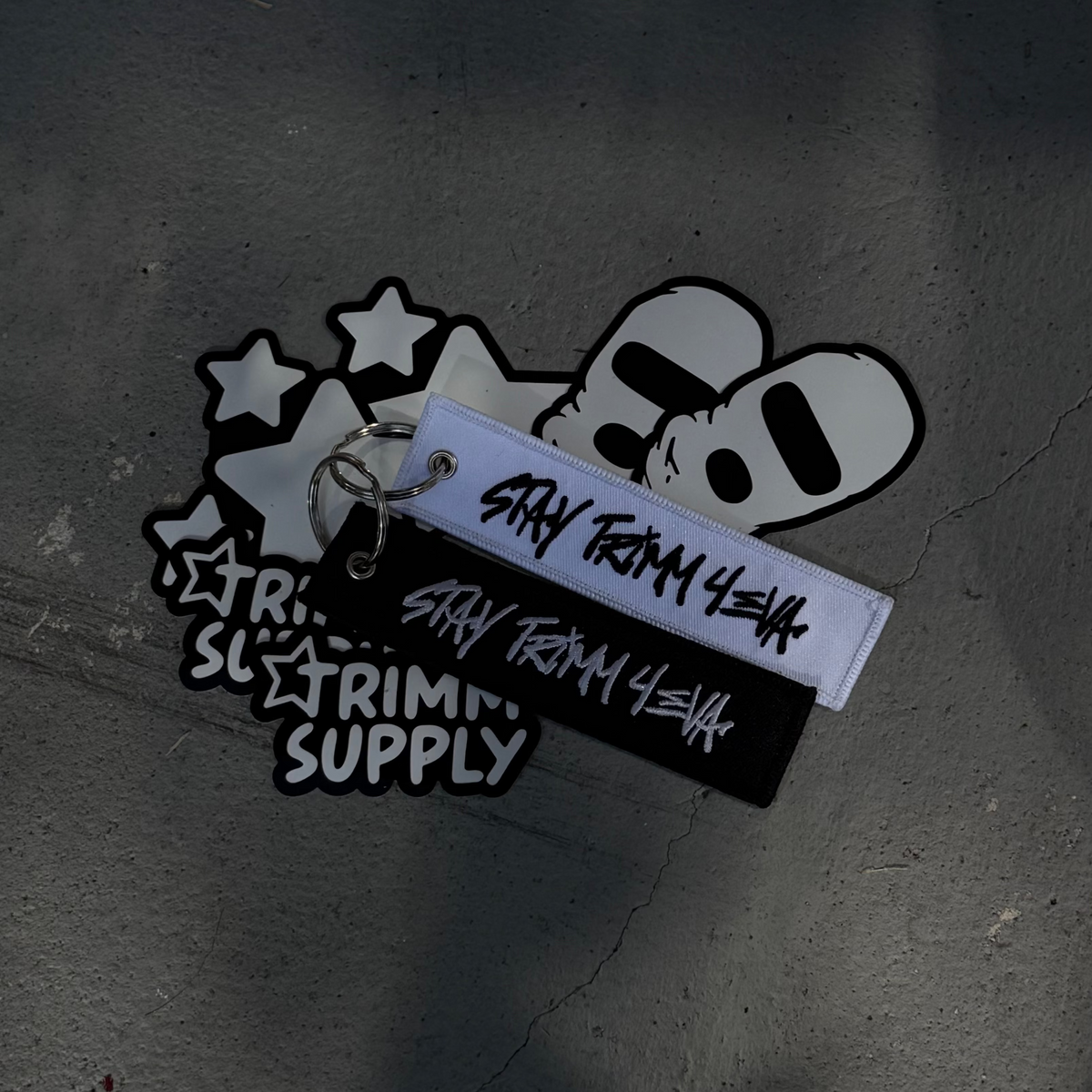 Trimm Supply 'Stay Trimm 4EVA'  Keychain and Stickers Kits