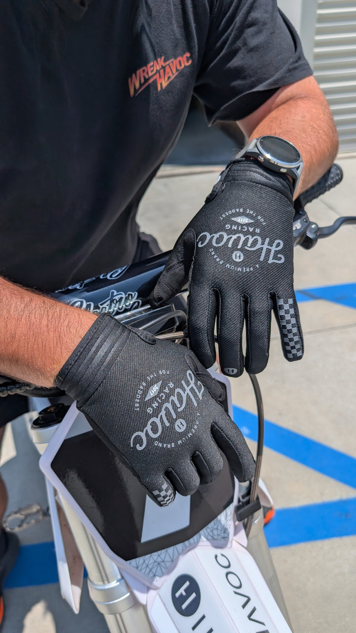 Havoc gloves on the bars