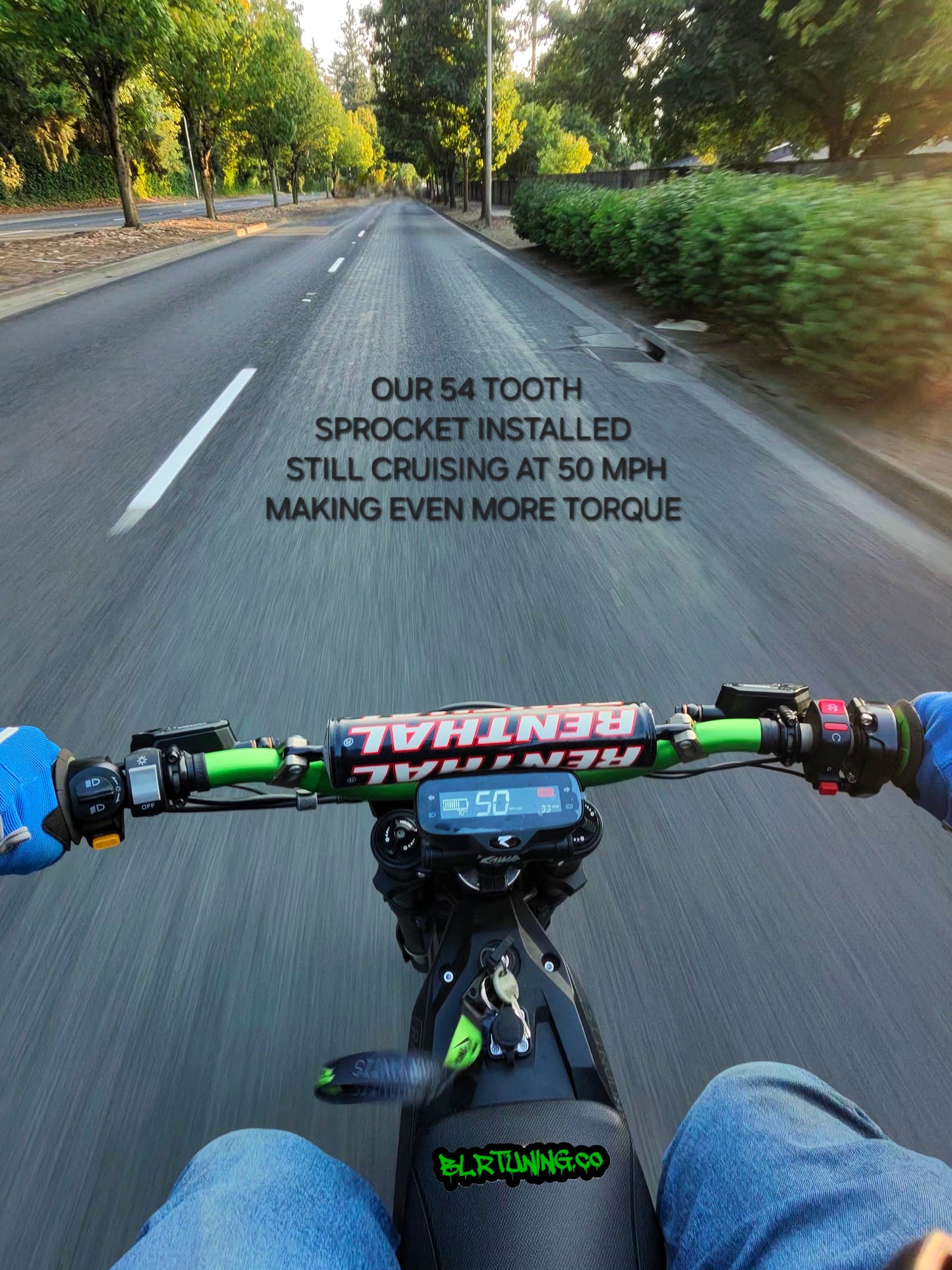 RAWRR MANTIS X 54 TOOTH REAR SPROCKET 7075 T6 ALUMINUM ANODIZED BLACK BY BLR TUNING