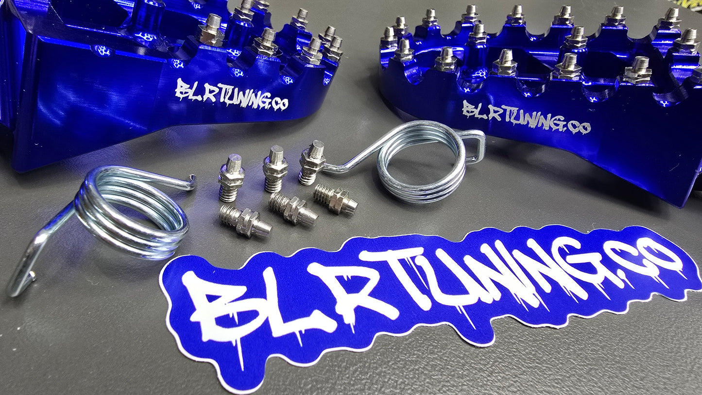 FOOT PEGS FOR RAWRR MANTIS X AND MANTIS X PRO BILLET ALUMINUM WITH STAINLESS STEEL TEETH BY BLR TUNING